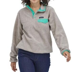 Patagonia Synchilla Fleece Pullover Snap-T Embroidered Lonely‎ Ghost Sm Gorpcore